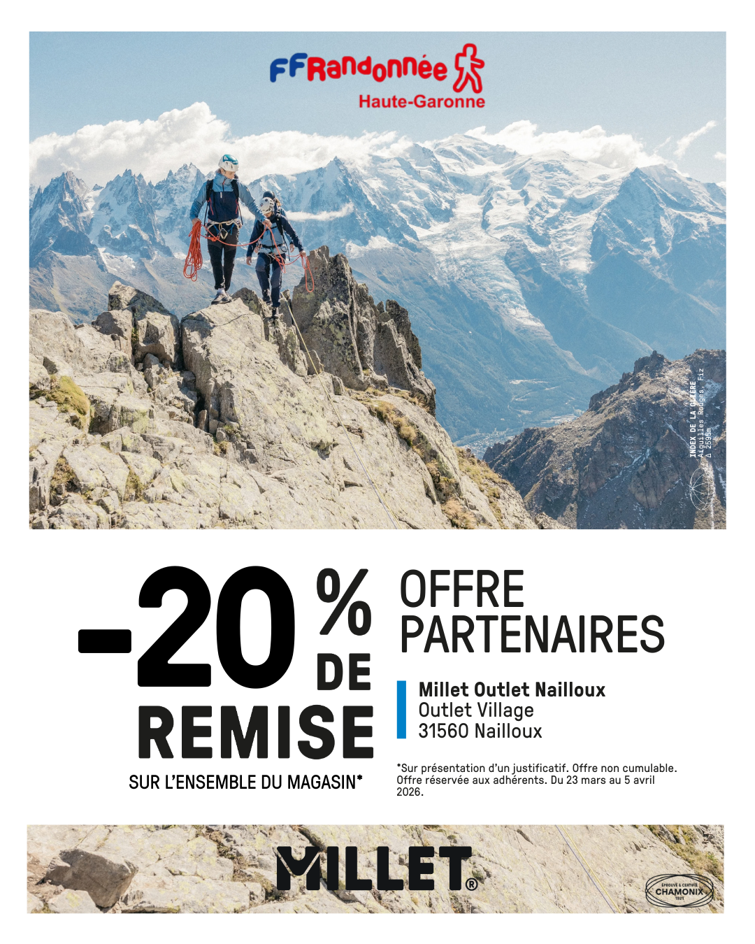 Réduction boutique Millet à Nailloux